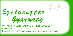 szilveszter gyarmaty business card